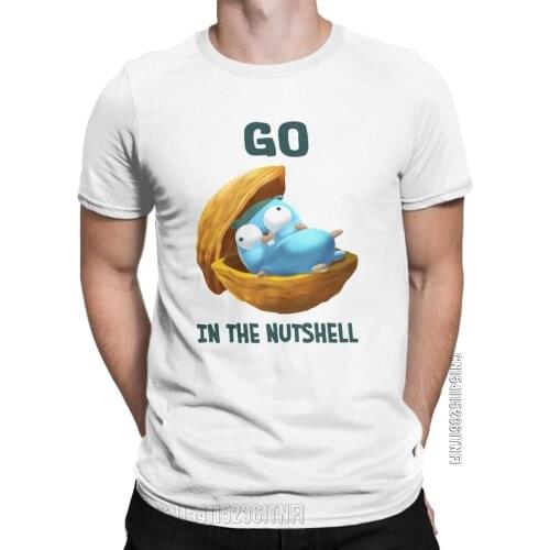 Golang Gopher In The Nutshell T Shirt Mens 100% Cotton Casual T-Shirts Crew Neck Programming Tee Shirt Classic Tops