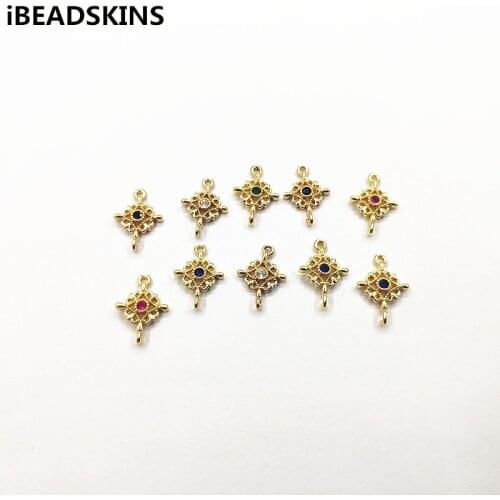 New arrival! 15x10mm 50pcs Rhinestone rhombus shape charm/Connectors for Necklace,Earrings parts,hand Made Jewelry DIY
