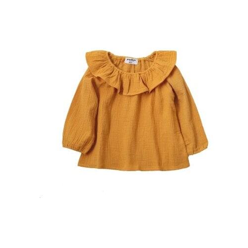 New Kids Girl Autumn Polka Dots Tees Shirts 100% Cotton Baby shirts Long Sleeve White Shirts for Girls Tops Children Clothing