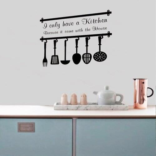 New Design Happy Kitchen Wall Decal Wateriproof Removable Vinyl Home Decor Wall Stickers ov282