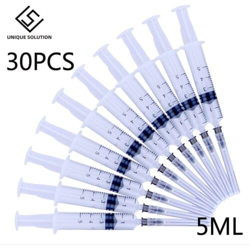 30pcs 5ml Disposable Plastic Veterinary Syringe With Needles For Pet Farm Animal Cat Dog Pig Cattle Sheep Horses