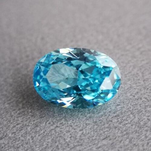 Radiant cut faceted created Aquamarine gemstone oval beads for jewelry making DIY gem stone loose gemstones AAA top quality