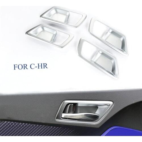 Fit For C-HR CHR 2017 2018 Interior Inside Door Handle bowl cover ABS CHROME handle cover for CHR Exterior car styling