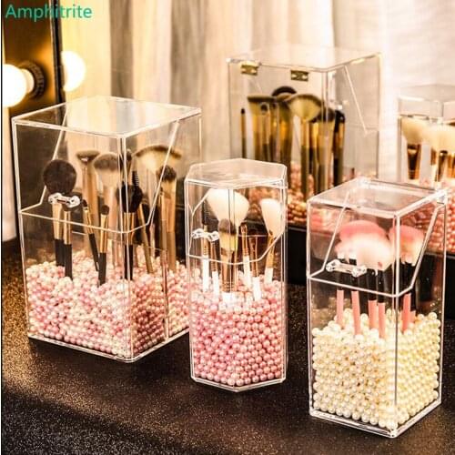 Clear Make Up Brush Storage Gift Box Cosmetics Organic Plastic Lipstick Box Display Rack Storage Bucket Acryl Bath Accessories