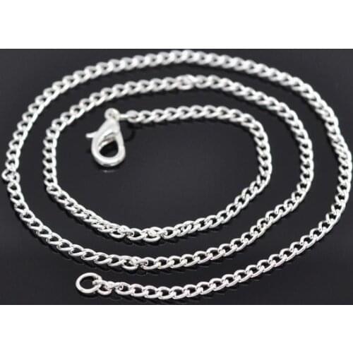 DoreenBeads Retail Silver color Lobster Clasp Link Chain Necklaces 2x3mm,18" sold per pack of 12 Pcs