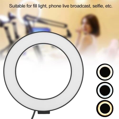 16cm LED Ring Light Fill Light Lamp Photographic Equipment DC 5V 2A for Phone Live Broadcast Selfie ​Youtube Live