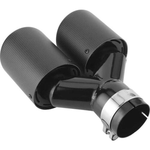Universal Exhaust Pipe Dual Outlet Muffler Tip Y-Shape Tail Throat Matte Black Stainless Steel Car Accessories