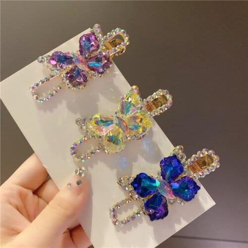 1 PC Large Enamel Crystal Butterfly Barrettes Hair Clip New Fashion Women Girls Pretty Hairpin Hearwear Accessories Ornaments