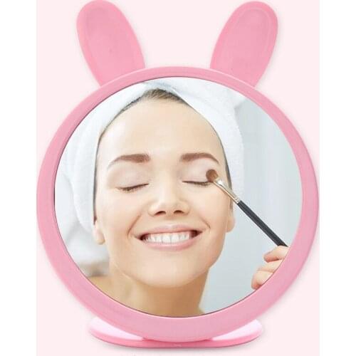 Cute Rabbit Ear Shape Makeup Mirror Portable High-definition Dressing Mirror Mini Travel Makeup Mirror Beauty Mirror