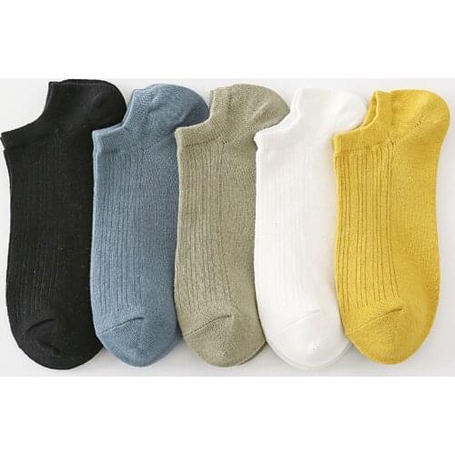 10 Pairs/Lot Mens Socks Comfortable Cotton Ankle Socks Breathable Sports Socks Solid Color Spring/Summer Casual Boat Socks Boys