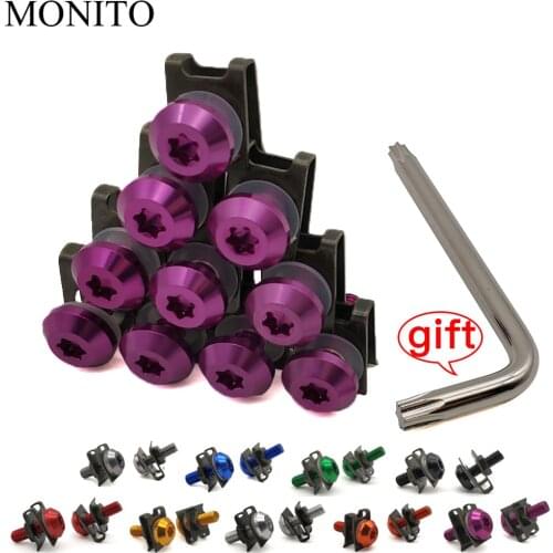 10 PCS CNC For KAWASAKI Z900 Z650 Z800 NINJA 250 300R 300 Z250 Z300 250R Motorcycle Fairing Screws Custom Body Spring Nuts Bolts