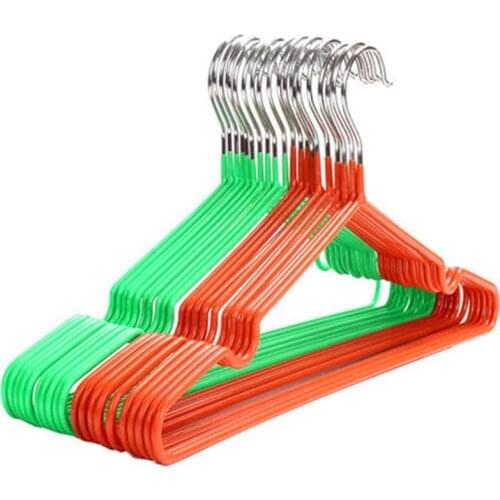 10pcs/lot 40cm Bold Metal Clothes Hangers with PVC Coating Strong Clothes Rack for Adult Anti-skid Closet Organizer