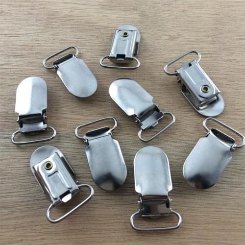 100pcs 20mm 0.8'' silver metal Suspender Clips Garment Plastic tooth