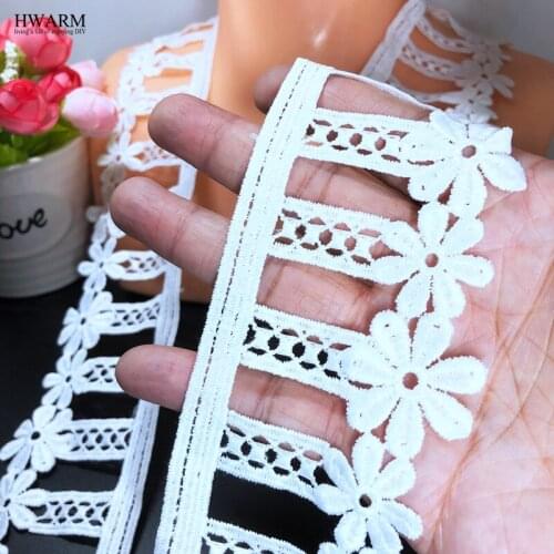 20yard 6.4cm African Lace Fabric Ribbon Wedding Decoration For Home DIY Embroidery Housewear Furnishings Sewing Trim Accessories