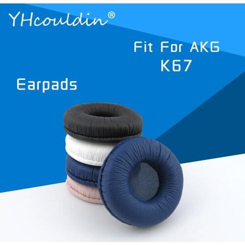 Earpads For AKG K67 Headphone Accessaries Replacement Ear Cushions Wrinkled Leather Material