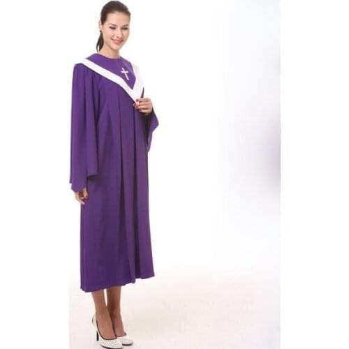 American and European standard christian costumes adult psalm robes long church clothing for adult black friday Purple robe
