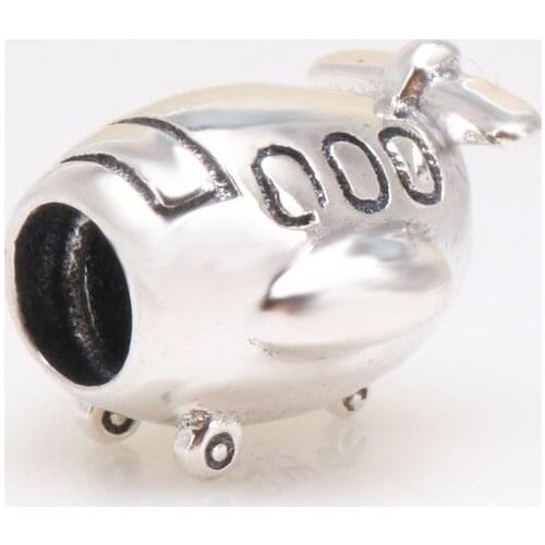DoDoFly Authentic S925 sterling silver Cute fat airplane beads Fit Original Charms Bracelet Necklace DIY Jewelry Making