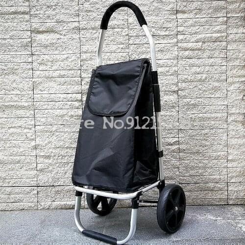 Household Aluminum Alloy Folding Portable Elderly Climbing Stairs Shopping Cart Shopping Cart Small Pull Cart Portable Large Whe