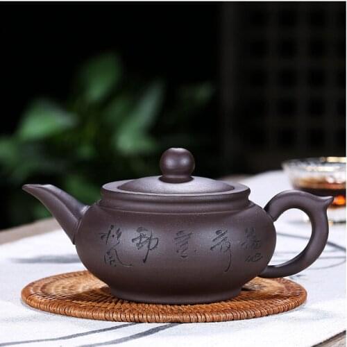 Chinese Purple Clay Tea Pots Ceramic Teaware Kettle Purple Sand Teapot Yixing zisha Pot 400ml Household Kung Fu Cup Set