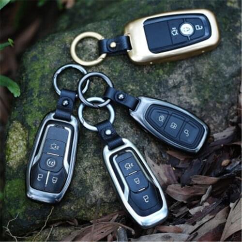 Aluminum Alloy Button Start Remote Car Fob Key Case Cover For Ford Focus Mondeo Festiva Fusion Suit Fiesta KA Holder Protector