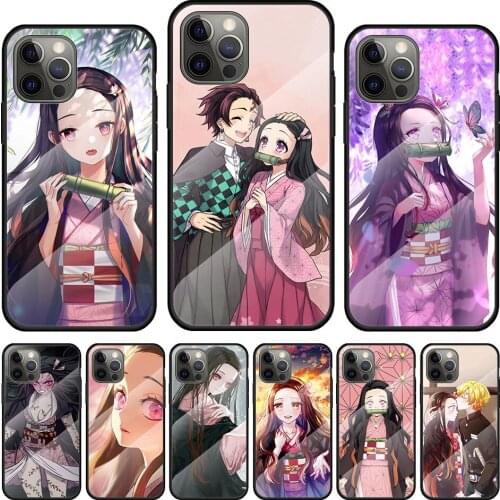 Kimetsu No Yaiba Nezuko Tempered Glass Cover For Apple IPhone 12 Mini 11 Pro XS MAX XR X 8 7 6S 6 Plus Phone Case Coque