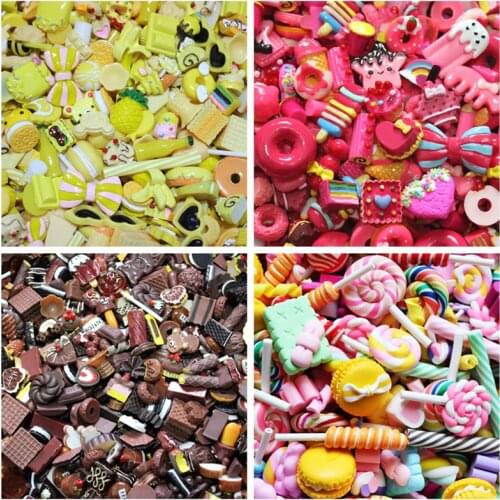 DIY Mix Kawaii Food, Cute Unicorns, Resin Flatback Cabochons for Phone Case Deco, Scrapbooking, Lucky Bag