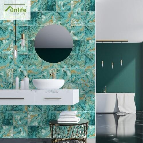 Funlife® Malachite Blue Agate Marble Tile sticker Removable Decorative Self-Adhesive Bathroom Kitchen Backsplash Floor