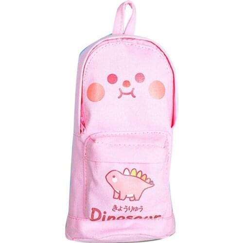 Cute Cartoon Astronaut Rocket Dinosaur Pattern Canvas Pencil Case Storage Bag Office Pencil Cases For Stationery School Supplies