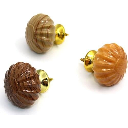 Imitation Wood Grain Pumpkin Pull Handle Single-hole Drawer Cabinet Door Handle Furniture Handles
