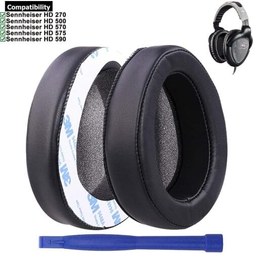 PU Leather Replacement Ear Pads Earpads Earmuffs For Sennheiser HD270 HD500 HD570 HD575 HD590 HD 270 500 570 575 590 Headphones