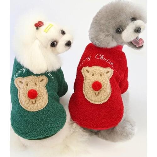 Christmas Elk Puppy Dog Jacket Jumpsuits Winter Warm Pet Clothes for Small Dogs Chihuahua Yorkies Cat Overalls Mascotas Clothing
