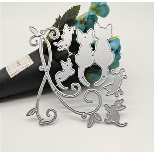 6pcs Metal Cutting Dies Animal Cat Decoration DIY Scrapbook Album Paper Craft Knife Mould Card Making Embossing Handmade Dies