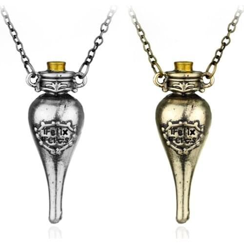 MOCHUN Fashion HP Jewelry Antique Felix Felicis Potion Bottle Pendant Statement Necklaces Women Men Jewelry-30