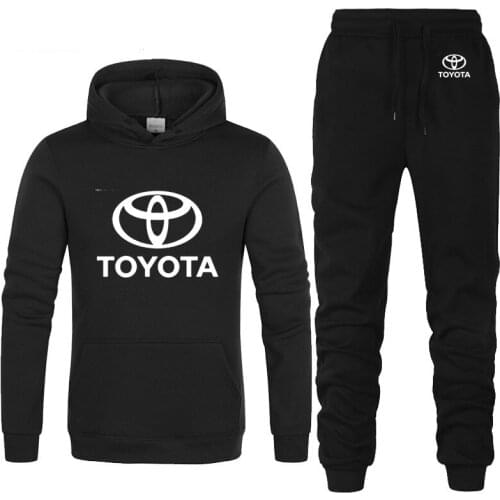 2021NEW Hoodies Men Toyota Car Logo Printed unisex Sweatshirt Fashion Men Hoodie Casual Fleece Hoodies Pants Suit 2Pcs