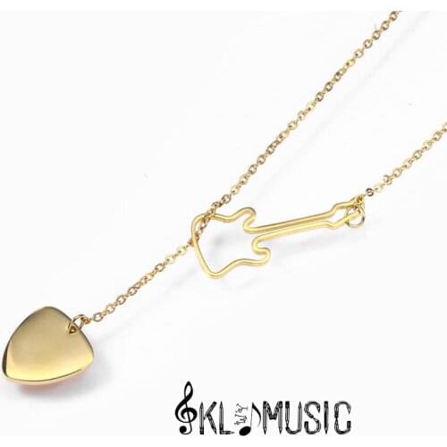 Music series pendant guitar part for chain titanium steel adjustable necklace