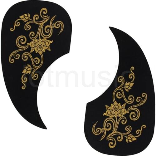 Acoustic Guitar Pickguard Scratch Plate Soft Self Stick Comma Shaped Shell Black Parts Pack of 2