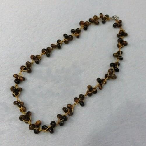 Wholesale 6pcs/lot Natural Quartz Stone Tiger Eyes Hand-woven Colorful Choker Torque Energy Treat Beaded Necklace Collar Free