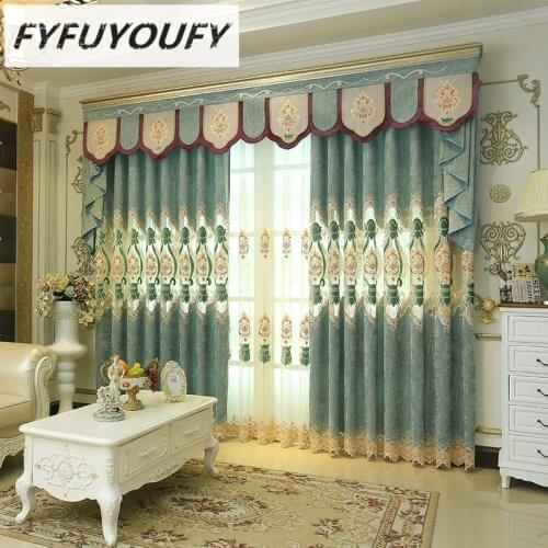 FYFUYOUFY Upmarket curtains for living room embroidered tulle and curtain for bedroom soft blackout curtains for window hot sale