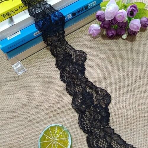 S2171 6.5CM Black elastic soft mesh spandex French Swiss lace lace lace fabric for womens underwear