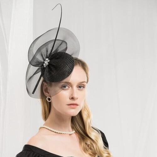 Female Fedoras Hat Euro-American Banquet Jockey Club Women Elegant Fashion Hats Early Spring Feather Lady Headdress Cap H219