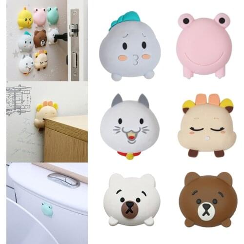 Door Crash Pad Silicone 1PC Cartoon Mute Protective Pad Animals Door Fenders Thickening Door Stopper High Quality Wall Fenders