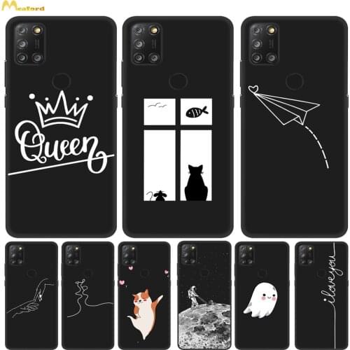 Silicone Cover For Alcatel 3X 2020 Phone Cases Alcatel3x 3 X 2019 Cas Capa Soft Black TPU Painted Queen Husky Pattern Etui Funda