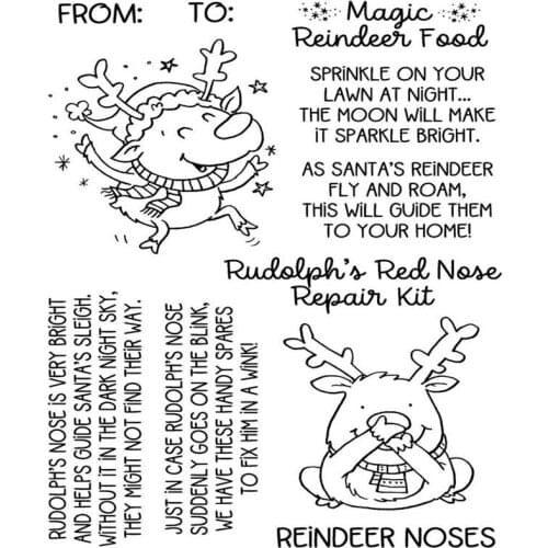 Rudolph and Reindeer Treats Transparent Clear Silicone Stamp Seal for DIY scrapbooking photo album Decorative clear stamps