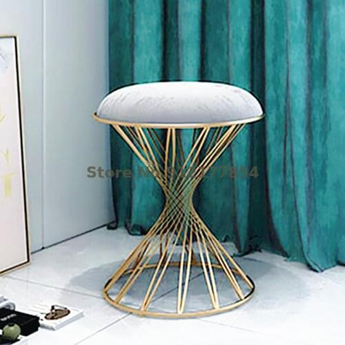 Nordic dressing table stool simple household iron dressing stool net red makeup stool light luxury nail chair shop shoe stool