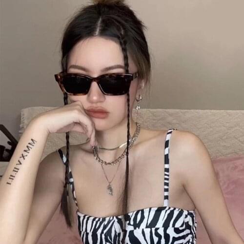 Women Sunglasses Rectangle Vintage glasses Leopard Sunglasses Brand Designer Eyeglass Female Cat Eye Goggles gafas de sol hombre