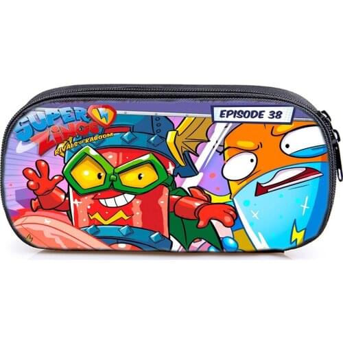 2020 Game Super Zings Pencil Bag Boys Girls Makeup Bag Kids School Supplies Stationery Storage Bag Fashion Cosmetic Cases