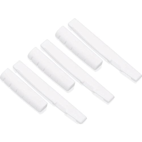 Music-S-3 Set (6Pcs) Guitar Nut And Acoustic Bridge Saddle Made Of Bone For 6 Strings Classical Guitar