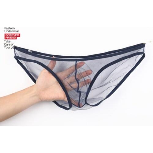 New Fashion Transparent See Through Underpants Mesh Low Waist Briefs Underwear Sexy Men Panties Slip Soft Breathable Male Net