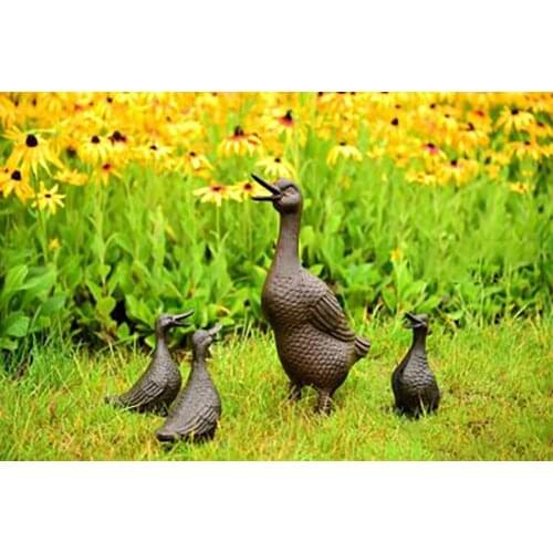 Tuin Decoratie Garden Outdoor Gardens Decoration Ogrod Sculpture Tuinkabouter Poppenhuis Meubels Cast-Iron Duck Resin 2021
