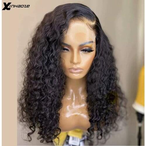 High Density 5x5'' Silk Scalp Top Lace Front Wig Human Hair Wigs Kinky Curly Remy Brazilian Frontal Wig Baby Hair Pre Plucked